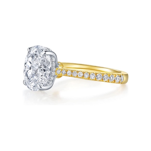 14k 925 Certified 5 ct Colorless VVS1 Diamond Moissanite Ring - Picture 5 of 14